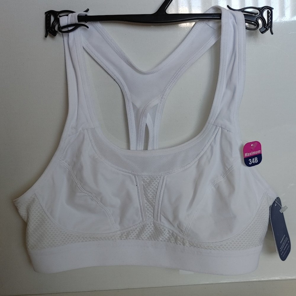 Champion White Sports Bra Sz 34B